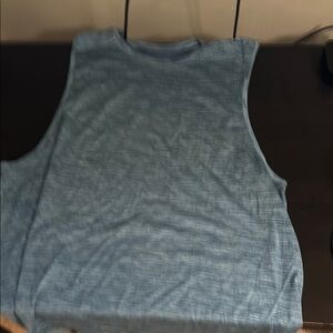 Blue Muscle Tee with Wide Arm Openings